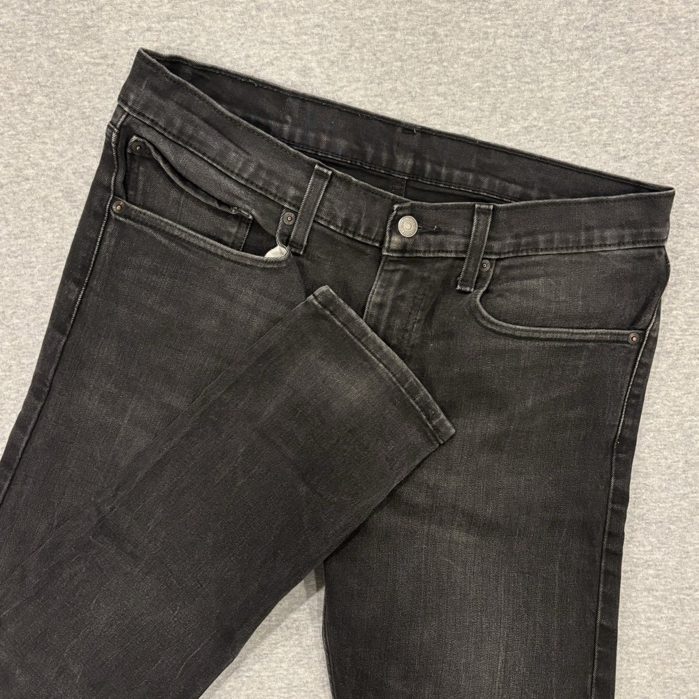 Levi's 512 Slim Taper Jeans Mean's Size 34x32 (Fits 34x30.5) Black Denim Faded